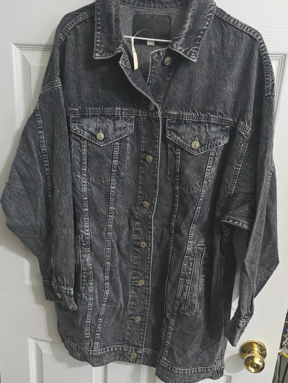Aerie Offline Black Washed Denim Jacket - Oversized Trucker Style